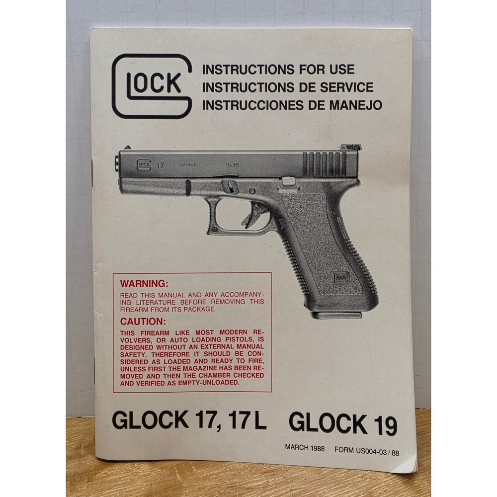 VTG RARE! 1988 Glock 17 17L 19 Owners Manual & Registration card Early Serial #